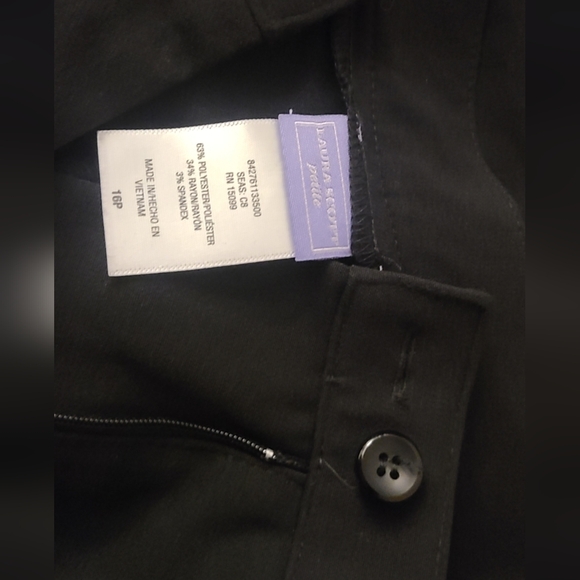 Laura Scott Black Pull-On Tummy Control Pants Size 16P Women - Picture 4 of 4